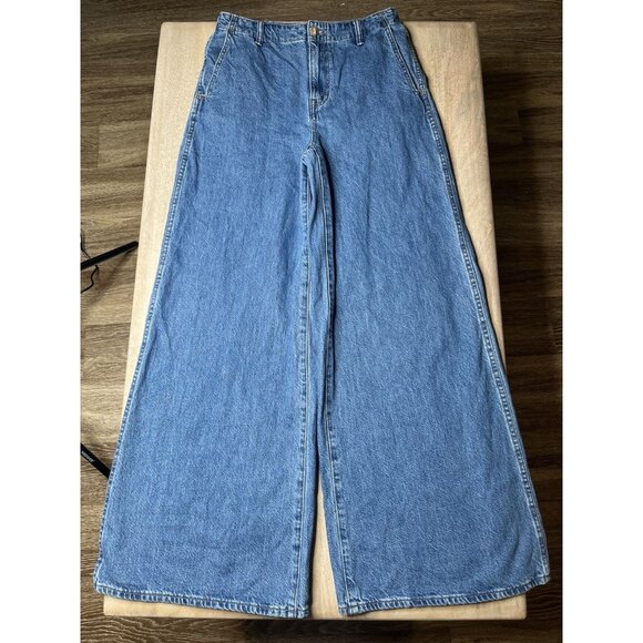 Madewell Wide Sweep Denim Trousers in Java Medium Wash Size 26 - Picture 3 of 11